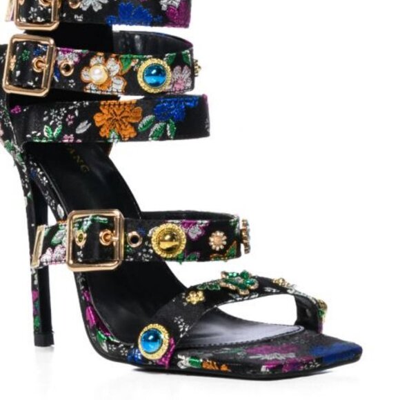 AZALEA WANG" PASTEL PERFECTION BROCADE " ENBODIED  GLADIATOR / BLACK (BRAND NEW! - Picture 2 of 5